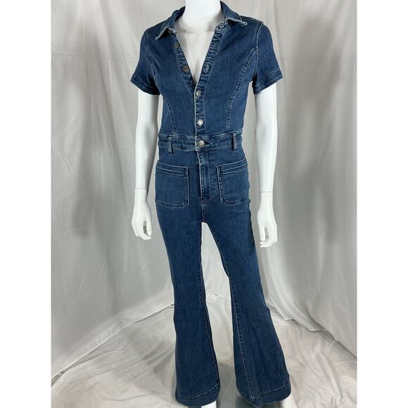 Show Me Your Mumu 'Everhart' Blue Cotton Jumpsuit Size S - Picture 2 of 4